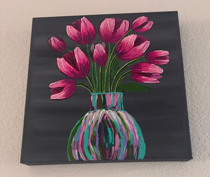 Vibrant Tulip Acrylic Painting