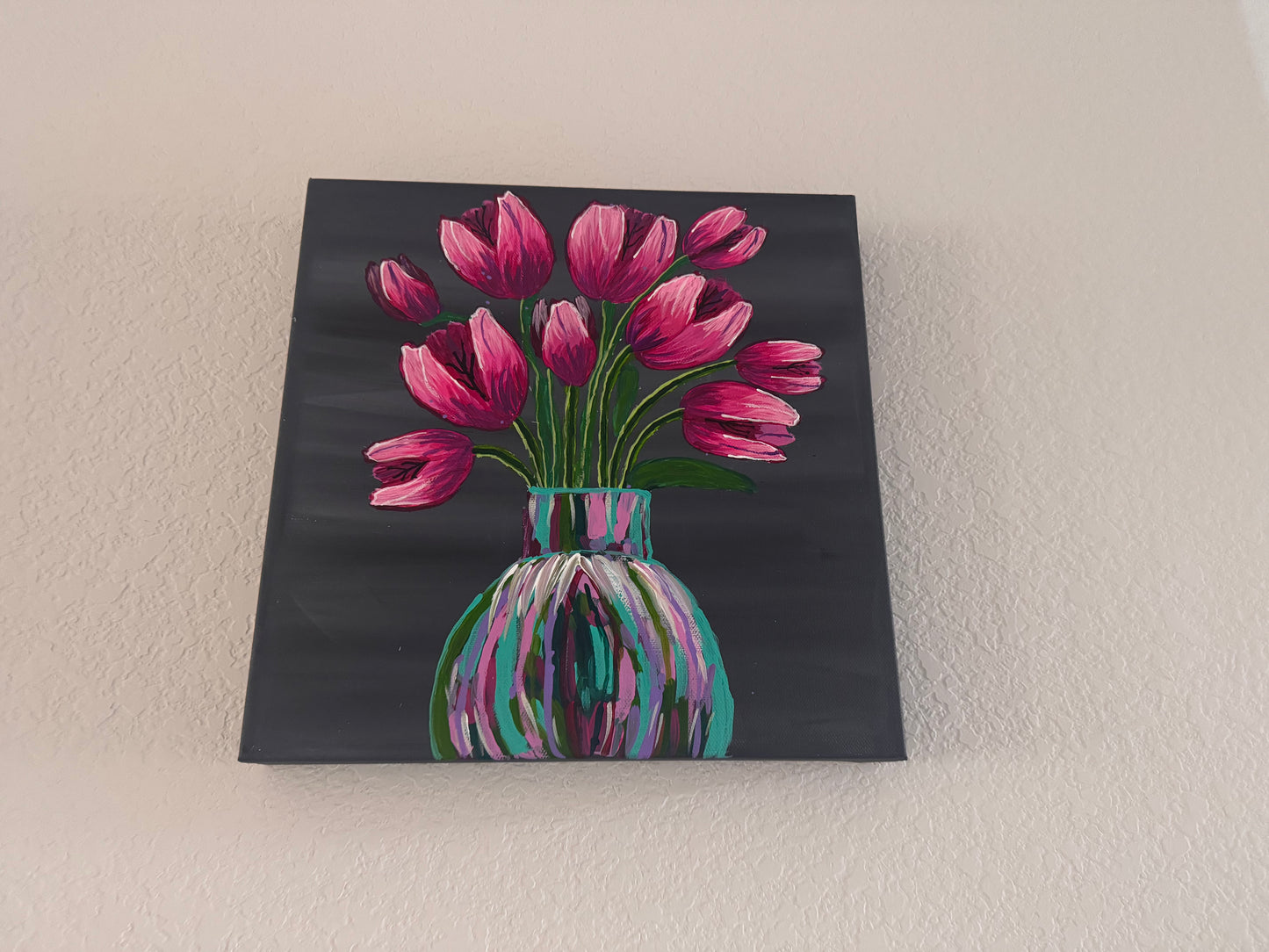 Vibrant Tulip Acrylic Painting